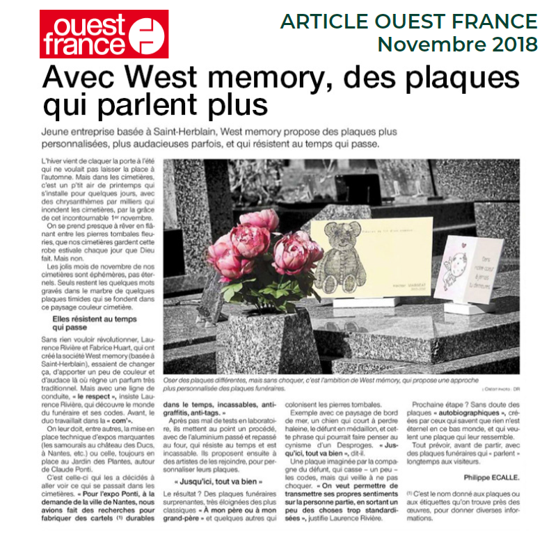 Article presse Ouest France novembre 2018